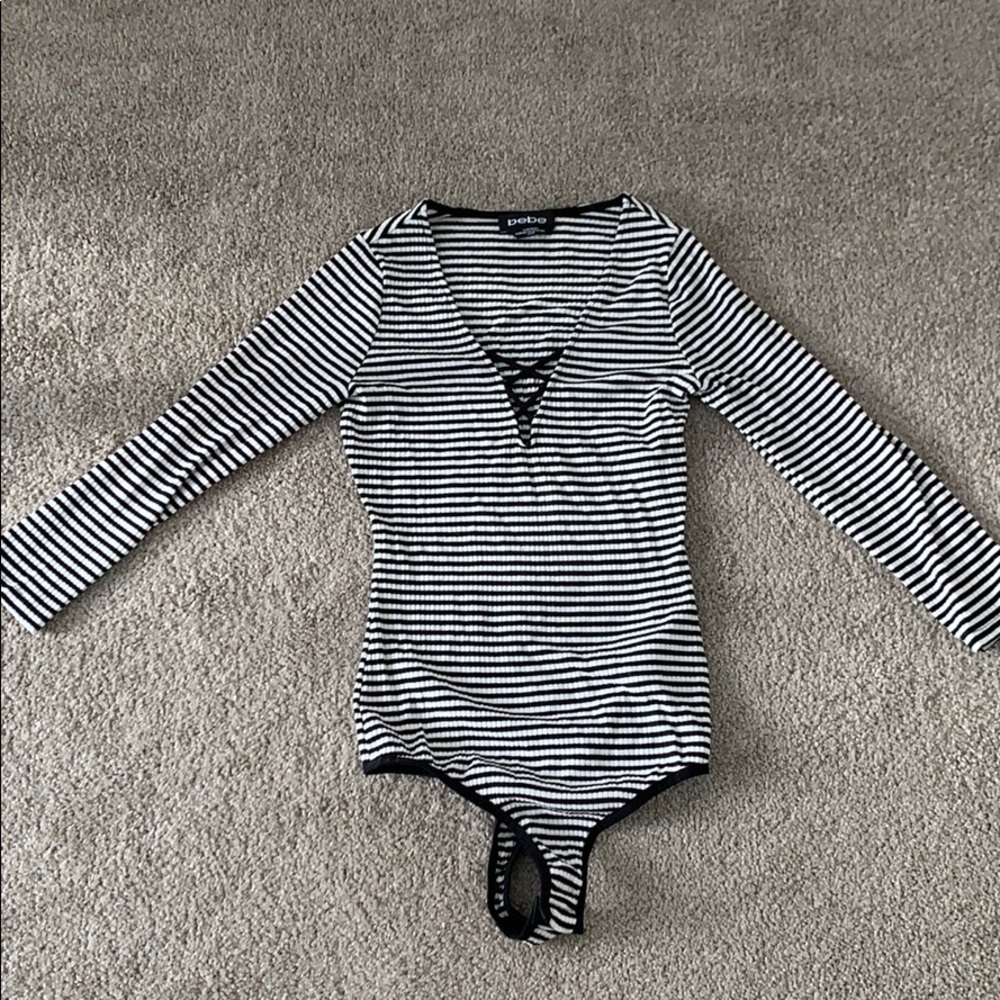 Bebe striped body suit